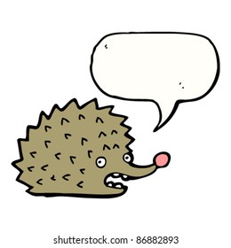 frightened cartoon hedgehog