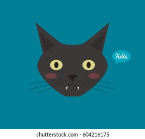 frightened cat illustration