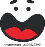 Frightened Character Face Vector Illustration