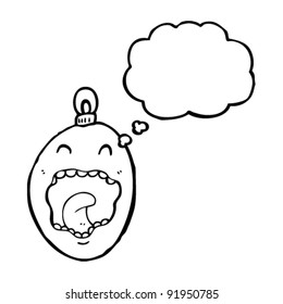 assustado natal bauble cartoon