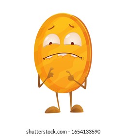 Frightened coin. Icon for the game apps interface