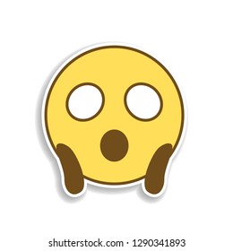 frightened colored emoji sticker icon. Element of emoji for mobile concept and web apps illustration.