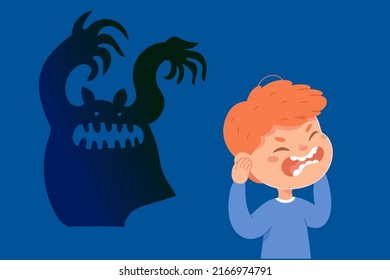 Monster In Dark Room Vector Art & Graphics