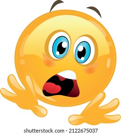 Frightened Cute Emoji Vector Image Stock Vector (Royalty Free ...