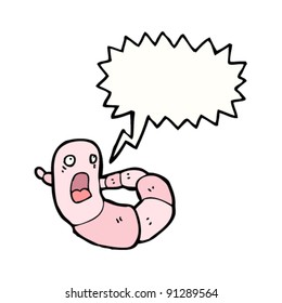 frightened earthworm cartoon