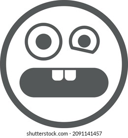 Frightened emoji. Round face in fear. Shocked expression icon