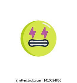Frightened emoticon face flat icon, Shocked face emoji vector sign, colorful pictogram isolated on white. Symbol, logo illustration. Flat style design