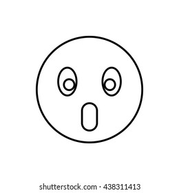 Frightened emoticon with open mouth icon