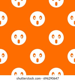 Frightened emotpattern repeat seamless in orange color for any design. Vector geometric illustration