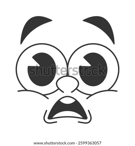 Frightened face caricature feeling panic
