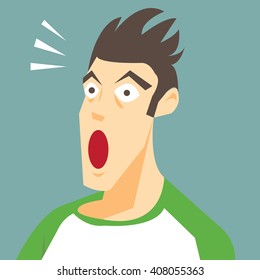 Frightened face cartoon vector