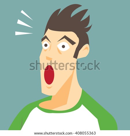 Frightened face cartoon vector