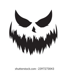 frightened face, Halloween illustrator on white