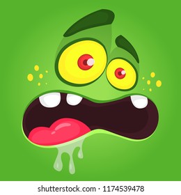 Frightened Funny Zombie Face Vector Halloween Stock Vector (Royalty ...