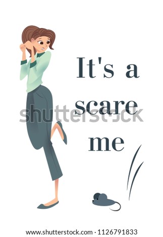 frightened girl in office