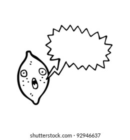 personaje de dibujos animados de limón asustado