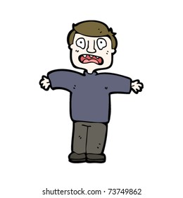 caricatura de hombre asustado