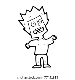 frightened man cartoon