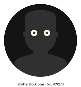 Frightened man in the darkness icon flat isolated on white background vector illustration