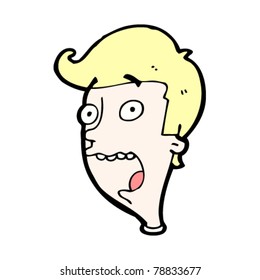 frightened man's head cartoon