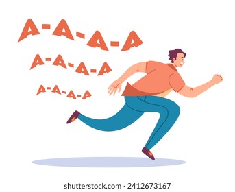 Frightened people character. Vector flat cartoon illustration