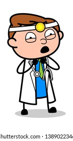 Frightened - Professional Cartoon Doctor Vector Illustration