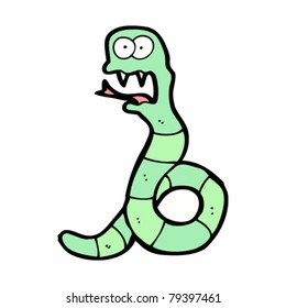 caricatura de serpiente asustada