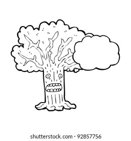 frightened tree cartoon