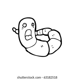 frightened worm cartoon