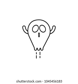 frightening ghost icon. Element of ghost elements illustration. Thin line  illustration for website design and development, app development. Premium icon on white background