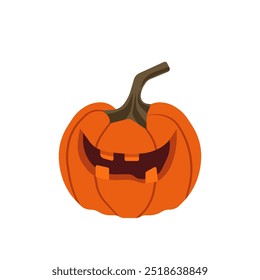 Frightening pumpkin face with no eyes for Halloween decoration and trick-or-treat tradition, Flat vector illustration design