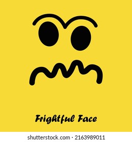 Frightful Face Logo Icon Vector Template Design Illustration.