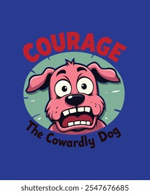 Frightfully Brave Courage the Cowardly Dog Graphic T-Shirt Design for Fans