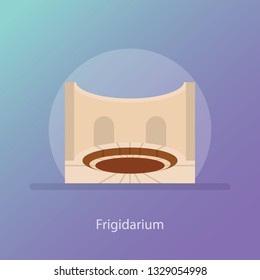 Frigidarium, flat vector icon.