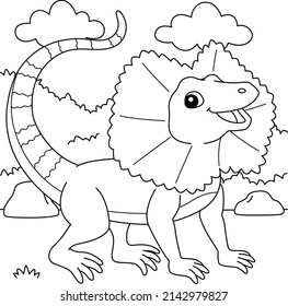 Frill Necked Lizard Coloring Page for Kids