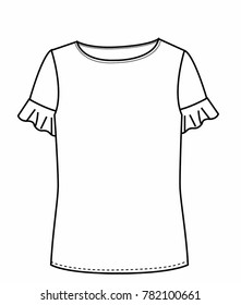 frill t-shirt drawing