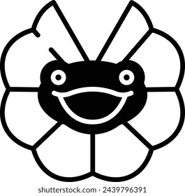 Frilled Lizard glyph and line vector illustration