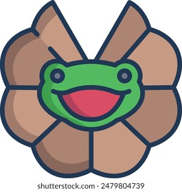 Frilled Lizard linear color illustration