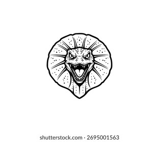 Frilled Neck Lizard Head Mascot Logo Illustration