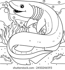 Frilled Shark Coloring Page for Kids