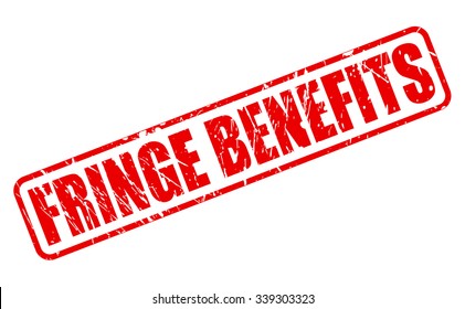 FRINGE BENEFITS red stamp text on white