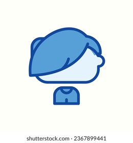 fringe blue icon, isolated icon in light background, perfect for website, blog, logo, graphic design, social media, UI, mobile app