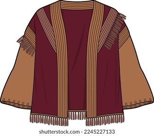 FRINGE CARDIGAN SWEATER FOR GIRLS AND WOMEN WEAR VECTOR