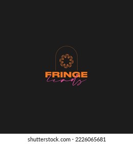 Fringe leads logo retro design graphics typography concept abstract illustration