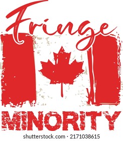 Fringe Minority T-Shirt Design With Canada Flag Vector