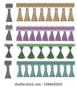 Fringe tassel pattern brush colorable by stroke color