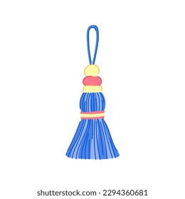 fringe tassel rope cartoon. fabric string, brush gold fringe tassel rope sign. isolated symbol vector illustration