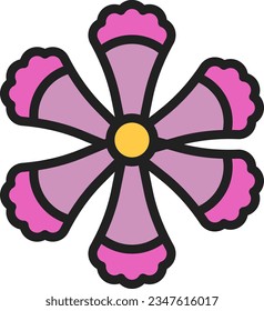 Fringed Dianthus Icon image. Suitable for mobile application.