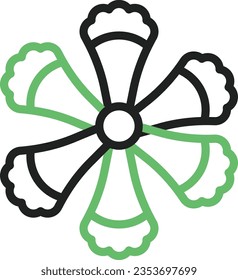 Fringed Dianthus Icon image. Suitable for mobile application.