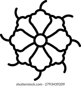 Fringed Dianthus Line Icon and Vector